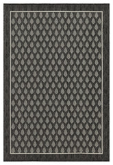 Sunshine GC_HAR2008 Anthracite Polypropylene Indoor/Outdoor Area Rug - 7'10" x 10'3" Flatweave, Stain-Resistant, Easy-Clean for Patio, Deck, Living Room, Entryway