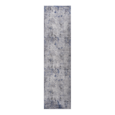MARFI Collection 2'x8' Runner Rug - Stain-Resistant Polyester, Medium Pile, Silver/Blue Abstract Design - Kid & Pet Friendly, Durable for Entryway, Hallway, Living Room, Kitchen