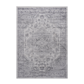 MARFI Collection 5x7 Silver Oriental Area Rug - Stain Resistant, Kid & Pet Friendly Polyester with Cotton Backing - Durable, Easy Care, Medium Pile - Turkish Made for Living Room, Bedroom, Entryway