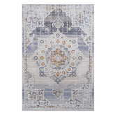 PAYAS Collection 8x10 Cream & Gold Medallion Area Rug - Stain-Resistant, Non-Shedding Polyester, Medium 0.28" Pile, Durable Cotton Backing - Perfect for Living Room, Bedroom, Entryway