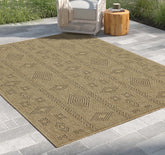 Earth Collection Jute/Mocha 2'7"x7'3" Indoor/Outdoor Area Rug - Stain-Resistant Polypropylene, Flatweave, Easy Clean, Durable for High-Traffic Areas, Made in Turkey