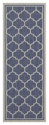 Sunshine Collection 7'10" x 10'3" Blue Indoor/Outdoor Area Rug - Durable Polypropylene Trellis Pattern, Stain Resistant, Easy Clean Patio Deck Living Room