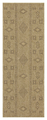 Earth Collection Jute/Mocha 7'10" x 10'3" Indoor/Outdoor Area Rug - Durable Polypropylene, Stain-Resistant, Easy Clean, Flatweave, Made in Turkey