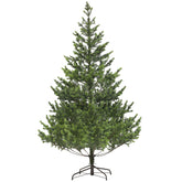 HOMCOM 7ft Sparse Realistic Cedar Artificial Christmas Tree, 2901 Tips, Hinged PE Needles, Green, Easy Assembly, Flame Retardant, Steel Base for Home & Office Holiday Decor