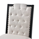 6-Piece Black Rectangular Dining Table Set for 6: 60" Solid Wood Table, 4 High-Back Tufted Upholstered Chairs & Bench - Ideal for Dining Room & Kitchen Gatherings