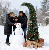 6ft Slim High Mountain Fir Christmas Tree | Whimsical Bent Top Design | 200 Warm White LEDs, 8 Modes | 493 Tips | Metal Stand | Indoor Green Tree