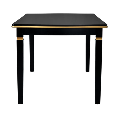 6-Piece Black Rectangular Dining Table Set for 6: 60" Solid Wood Table, 4 High-Back Tufted Upholstered Chairs &amp; Bench - Ideal for Dining Room &amp; Kitchen Gatherings