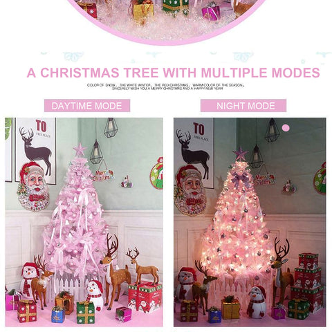 6FT Slim Pink Pencil Christmas Tree - Flame-Resistant PVC, Sturdy Metal Base, Easy Assembly for Apartments, Offices &amp; Holiday Decor