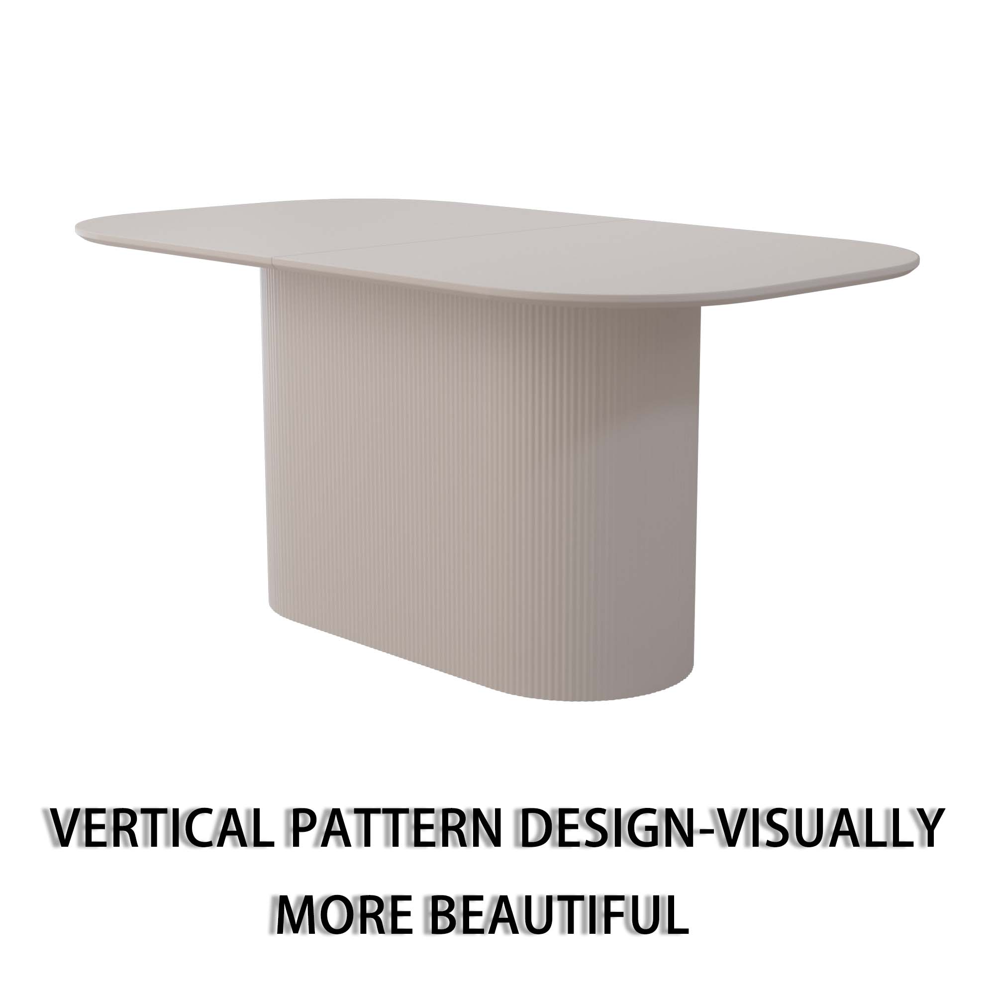 63" Cream Modern MDF Dining Table Set for 6: PU Leather Armless Chairs with Silver Metal Legs, Stain-Resistant Tabletop, Perfect for Home Kitchen & Dining Room Gatherings