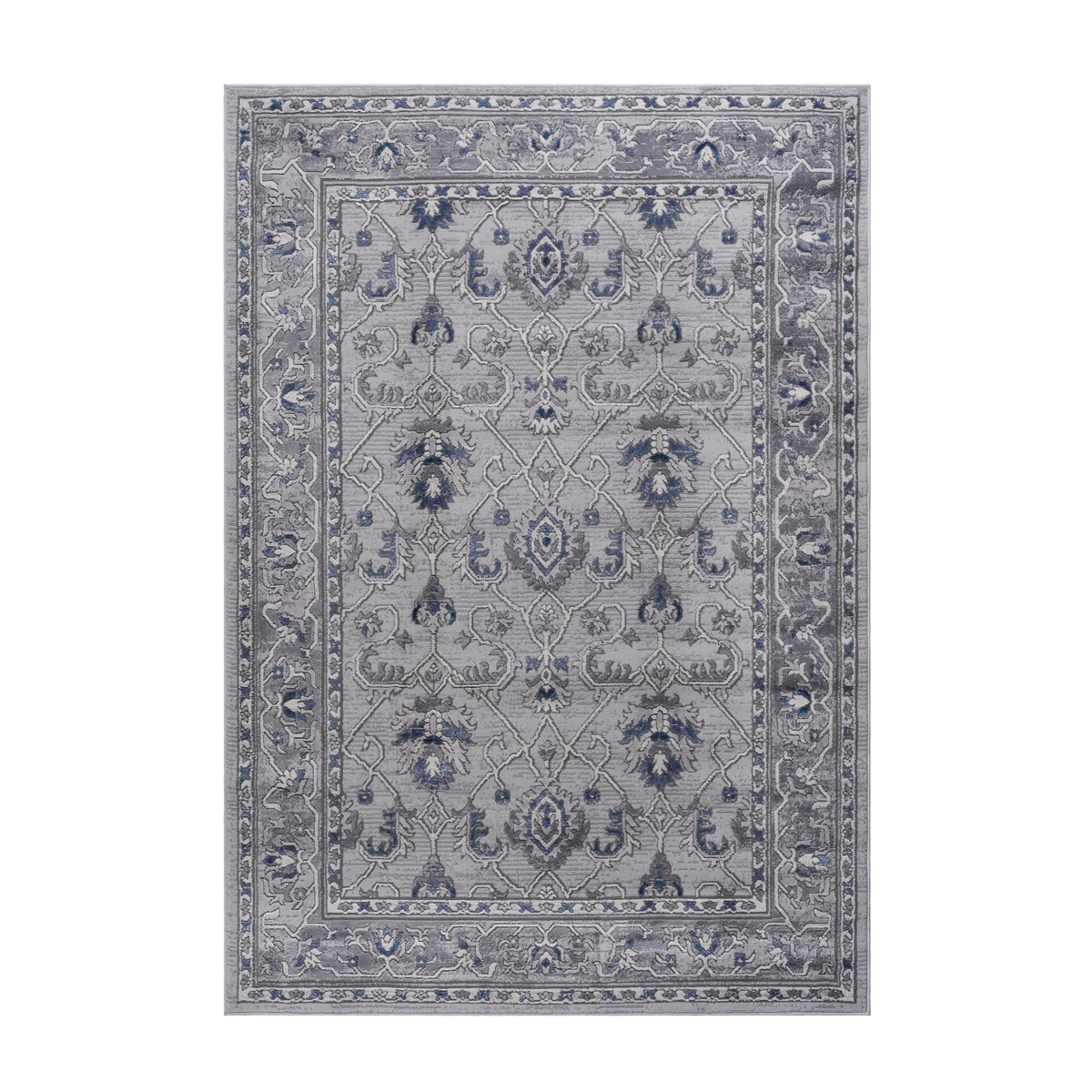 MARFI Collection 6x9 Oriental Area Rug - Stain Resistant, Non-Shedding Polyester in Grey &amp; Blue - Durable, Easy Care for Living Room, Bedroom, Entryway, Home Office