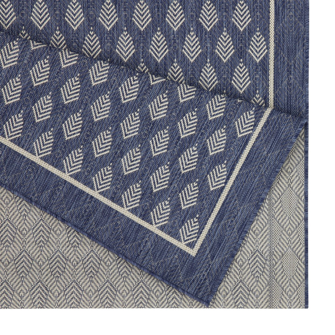 Sunshine GC_HAR2007 Blue 2'7" x 7'3" Indoor/Outdoor Area Rug - Durable Polypropylene, Stain & Weather Resistant, Easy Clean, Flatweave, Made in Turkey