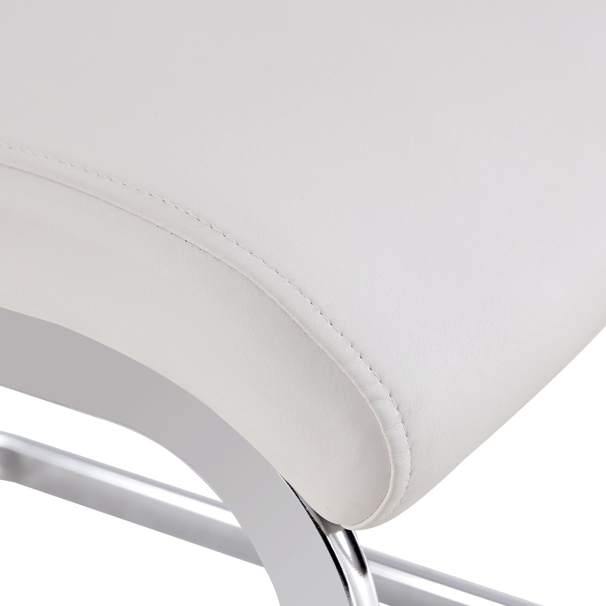 Elegant Transparent Tempered Glass Dining Set with 6 White PU Chairs - 71"x35.4" Modern Kitchen &amp; Dining Room Furniture for 4-8 People, Silver Legs, Minimalist Design