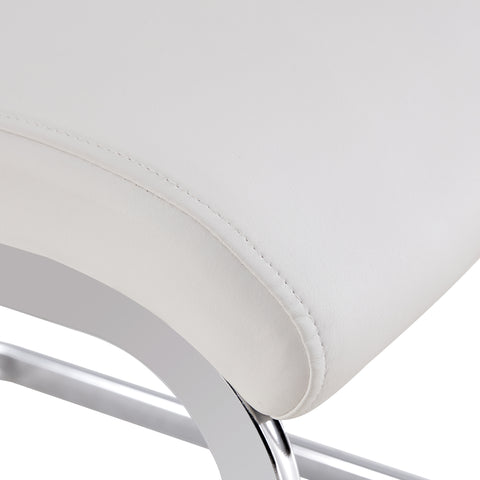 Elegant Transparent Tempered Glass Dining Set with 6 White PU Chairs - 71"x35.4" Modern Kitchen &amp; Dining Room Furniture for 4-8 People, Silver Legs, Minimalist Design