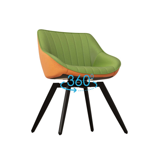 29.5" Modern Round MDF Coffee Table with Storage & 2 Ergonomic PU Dining Chairs - Ring Stripe Design, Black Metal Legs - Ideal for Kitchen, Living Room, Home Office Decor