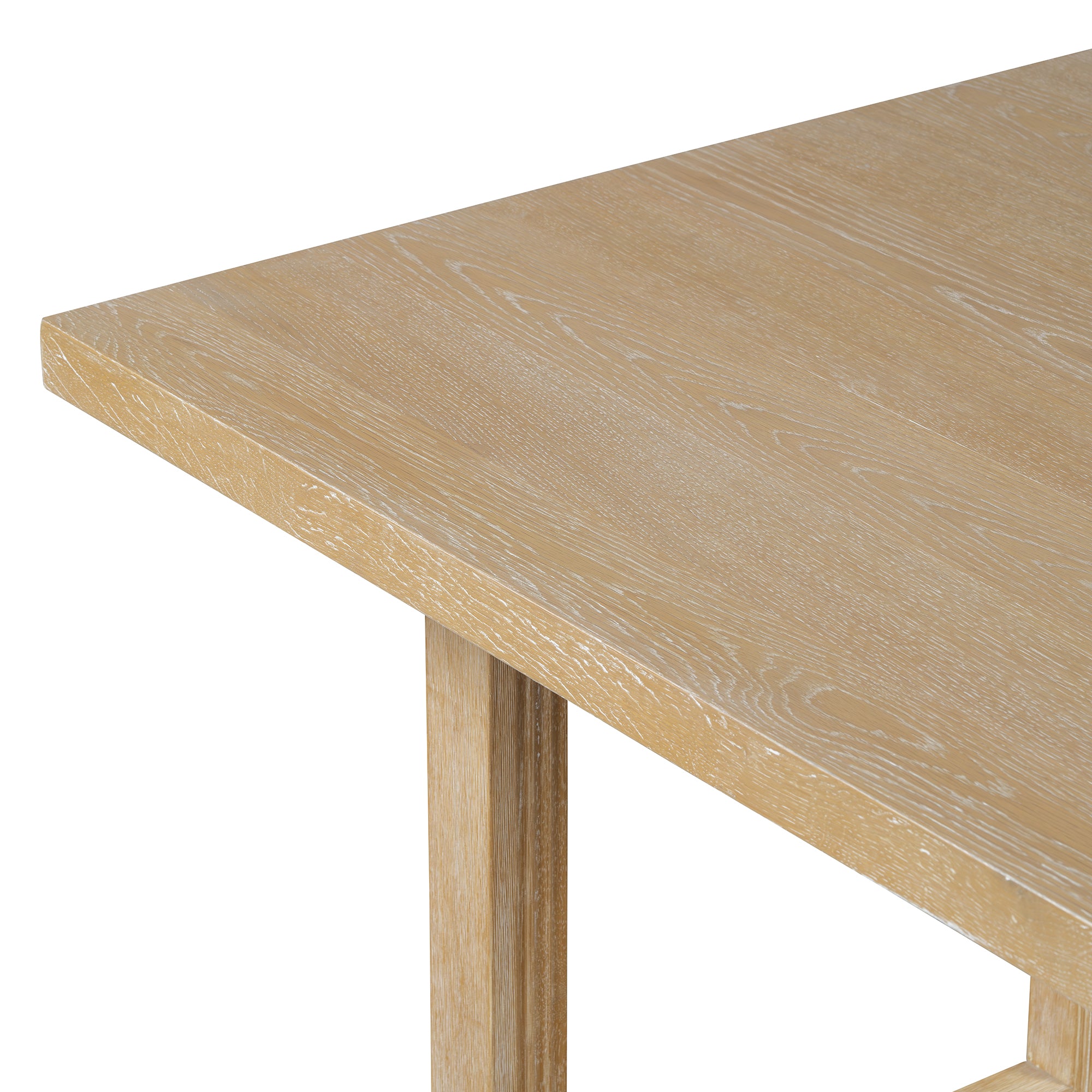 TREXM 6-Piece Retro Dining Table Set for 6, 60" Oak Veneer Wood Kitchen Table & 4 Chairs with Upholstered Bench, Natural Finish, Dining Room & Kitchen Use, Durable Rubberwood Legs