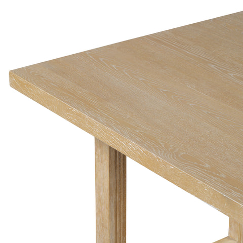 TREXM 6-Piece Retro Dining Table Set for 6, 60" Oak Veneer Wood Kitchen Table & 4 Chairs with Upholstered Bench, Natural Finish, Dining Room & Kitchen Use, Durable Rubberwood Legs