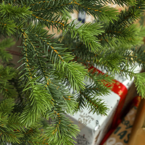 9ft Sparse Artificial Christmas Tree - Realistic Cedar Design, 4306 PE Tips, Hinged Branches, Flame Retardant, Steel Stand - Indoor Holiday Decor, Green, 106.3" H