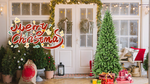 6ft Slim Green Christmas Tree - 850 Realistic PE+PVC Tips, Hinged for Easy Setup, Sturdy Metal Stand - Perfect for Apartments, Corners &amp; Small Spaces