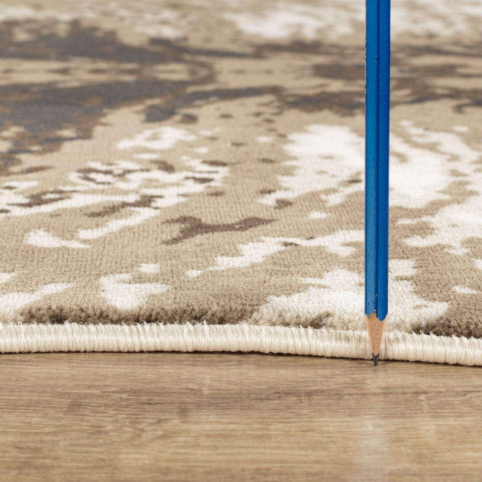 Hide GC_CHD1003 Brown Ivory 5x7 ft Area Rug | Realistic 3D Cowhide Pattern | Durable Polyester Pile | Low Pile for Entryways &amp; Furniture | Made in Turkey | Rustic Farmhouse Decor