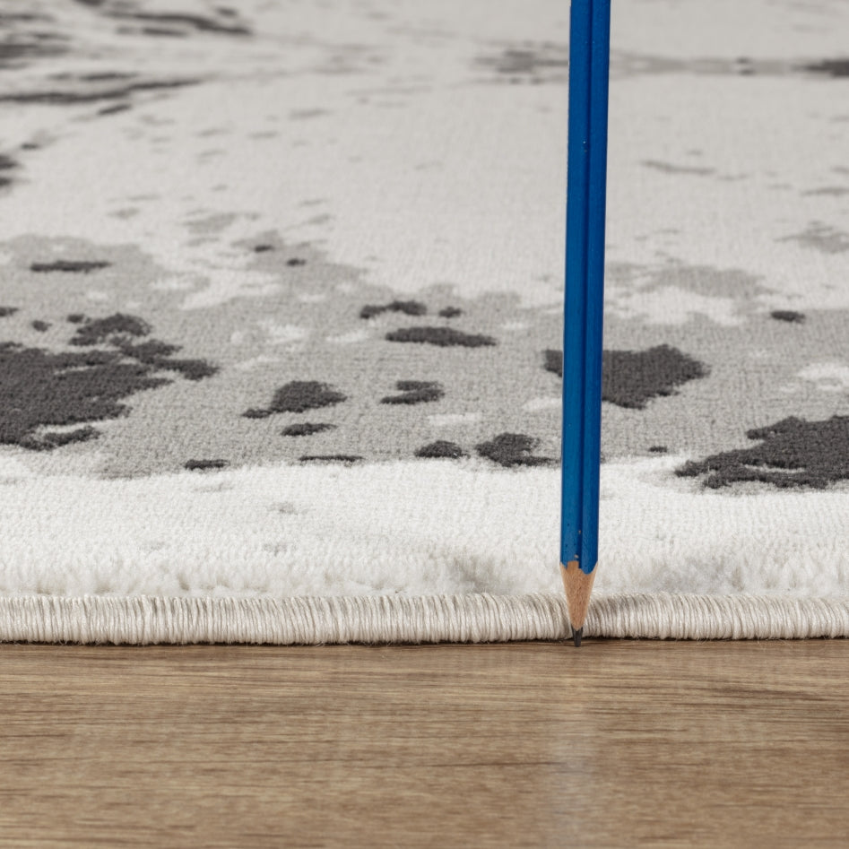 Gray 5x7 ft Area Rug: Ultra-Soft Polyester Cowhide Pattern Rug for Farmhouse, Rustic, Boho Living Rooms &amp; High-Traffic Areas - Stain Resistant, Kid &amp; Pet Friendly, Made in Turkey