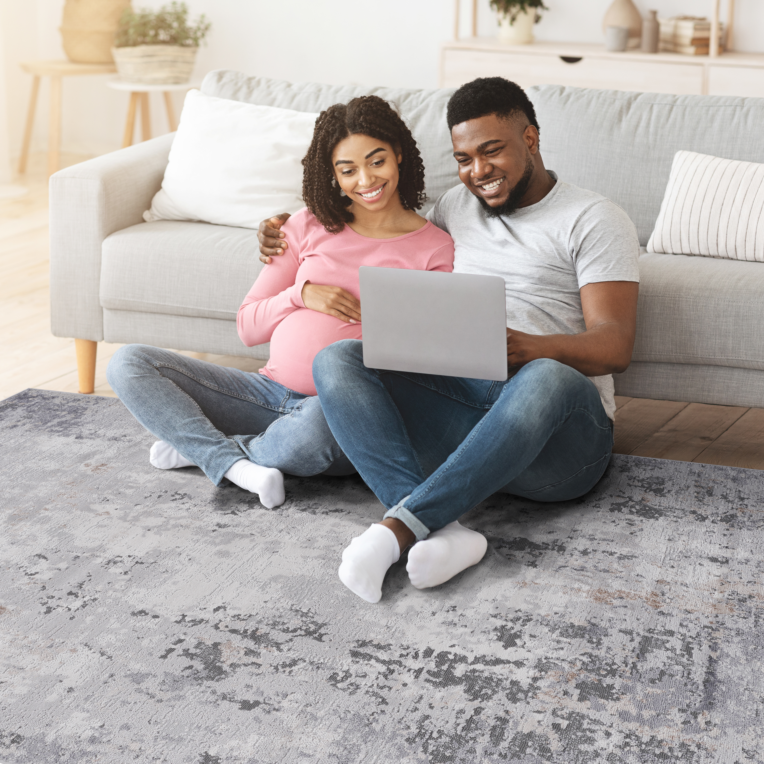 MARFI Collection 6x9 Ivory/Sand Abstract Area Rug - Stain-Resistant Polyester, Medium Pile, Durable, Kid & Pet-Friendly, Turkish Made for Living Room, Bedroom, Entryway