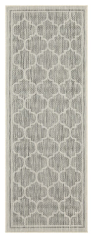 Sunshine GC_HAR2006 Silver Trellis Indoor/Outdoor Area Rug 5'3" x 7'3" - Durable Polypropylene, Stain Resistant, Easy Clean Patio & Living Room