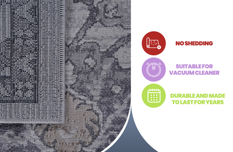 MARFI Collection 5x7 Sand Oriental Area Rug - Stain-Resistant Polyester, Medium Pile, Latex-Free Cotton Backing, Durable for Living Room, Bedroom, Entryway