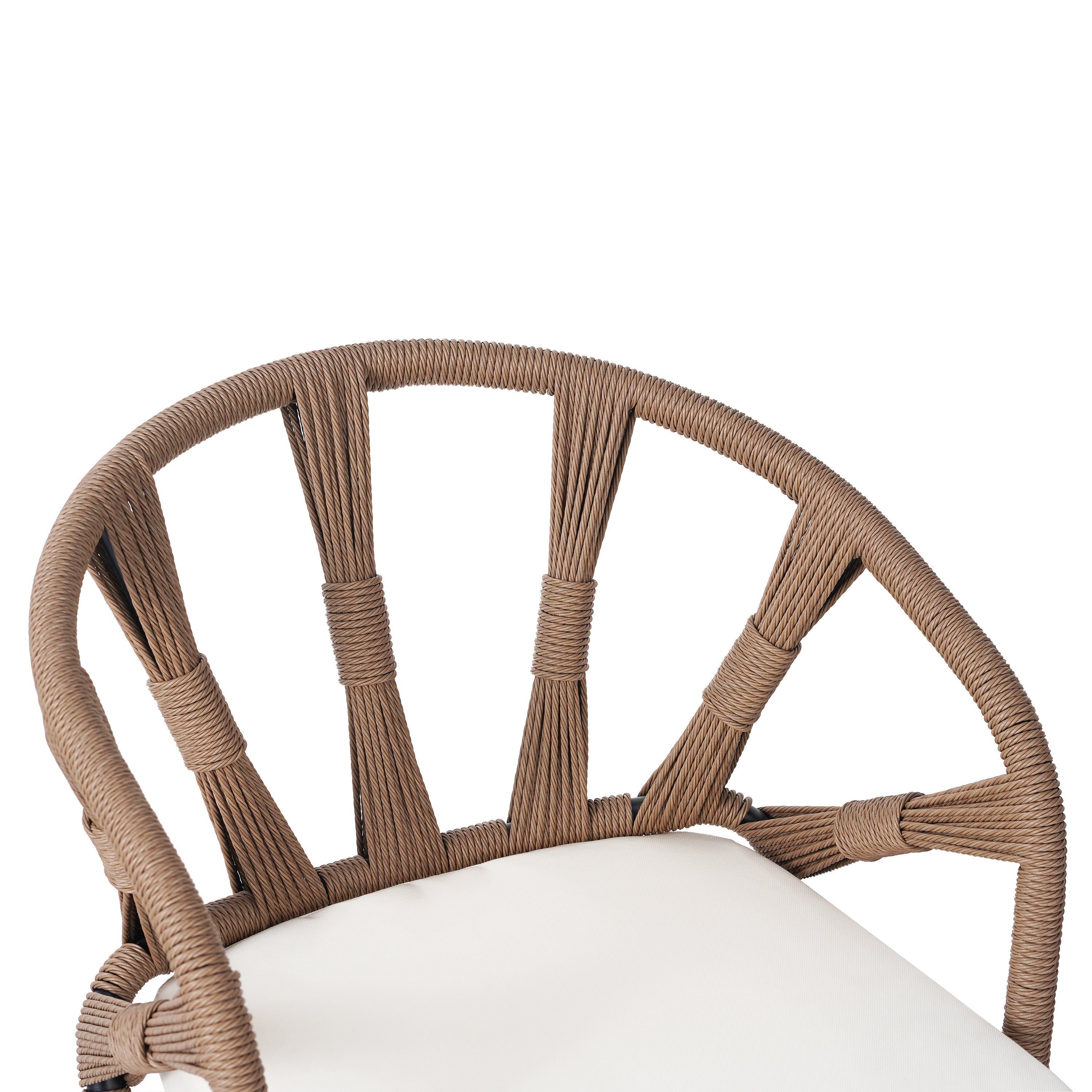 U_Style 4-Seater Brown PE Rattan Outdoor Dining Set: Modern Plastic Wood Table & Linear Chairs for Garden, Patio, Lawn - Weather-Resistant & Durable, Residential Use