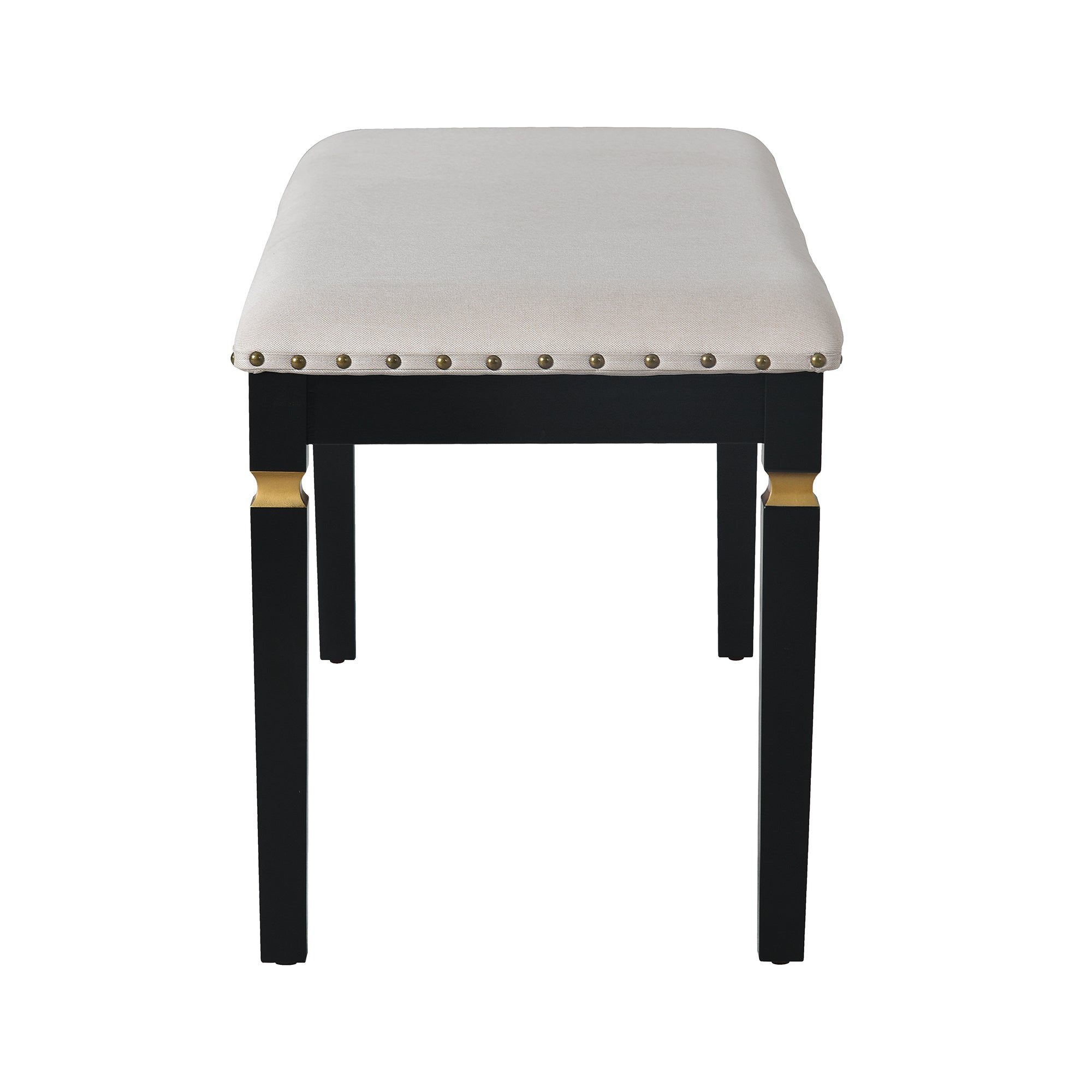 6-Piece Black Rectangular Dining Table Set for 6: 60" Solid Wood Table, 4 High-Back Tufted Upholstered Chairs &amp; Bench - Ideal for Dining Room &amp; Kitchen Gatherings