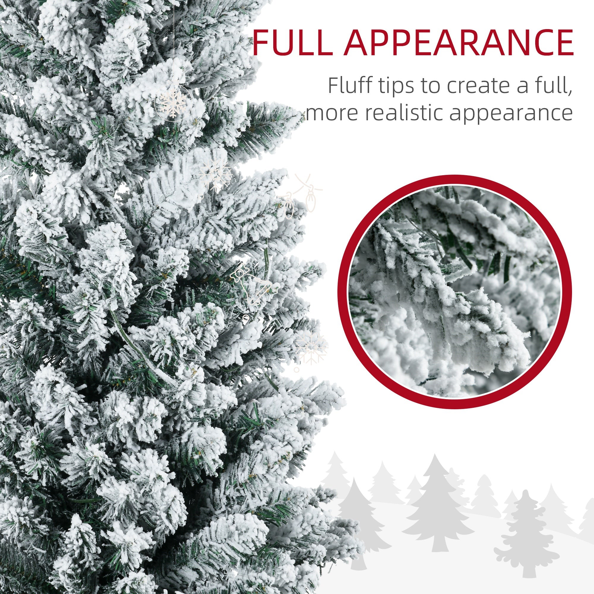 HOMCOM 6ft Slim Noble Fir Artificial Christmas Tree - Pre-Lit 170 Warm White LEDs, 390 Tips, Realistic Green Plastic, Indoor Home Decor