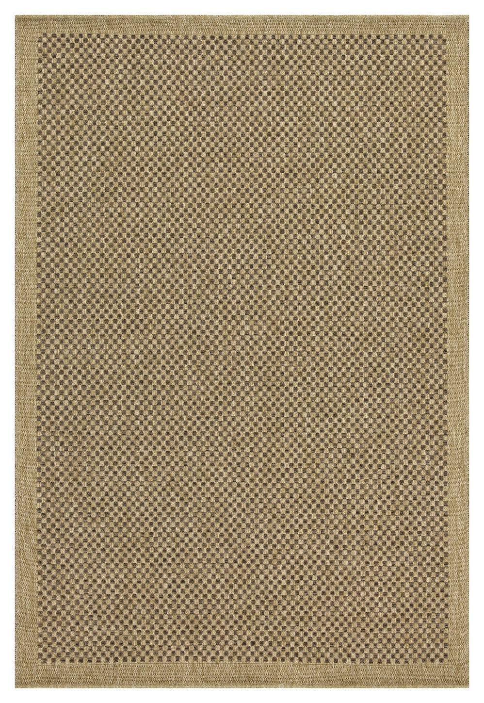 Earth Collection Jute/Mocha Polypropylene 2'7"x7'3" Indoor/Outdoor Area Rug - Stain Resistant, Durable, Easy Clean, Flatweave for Entryways & High Traffic Areas