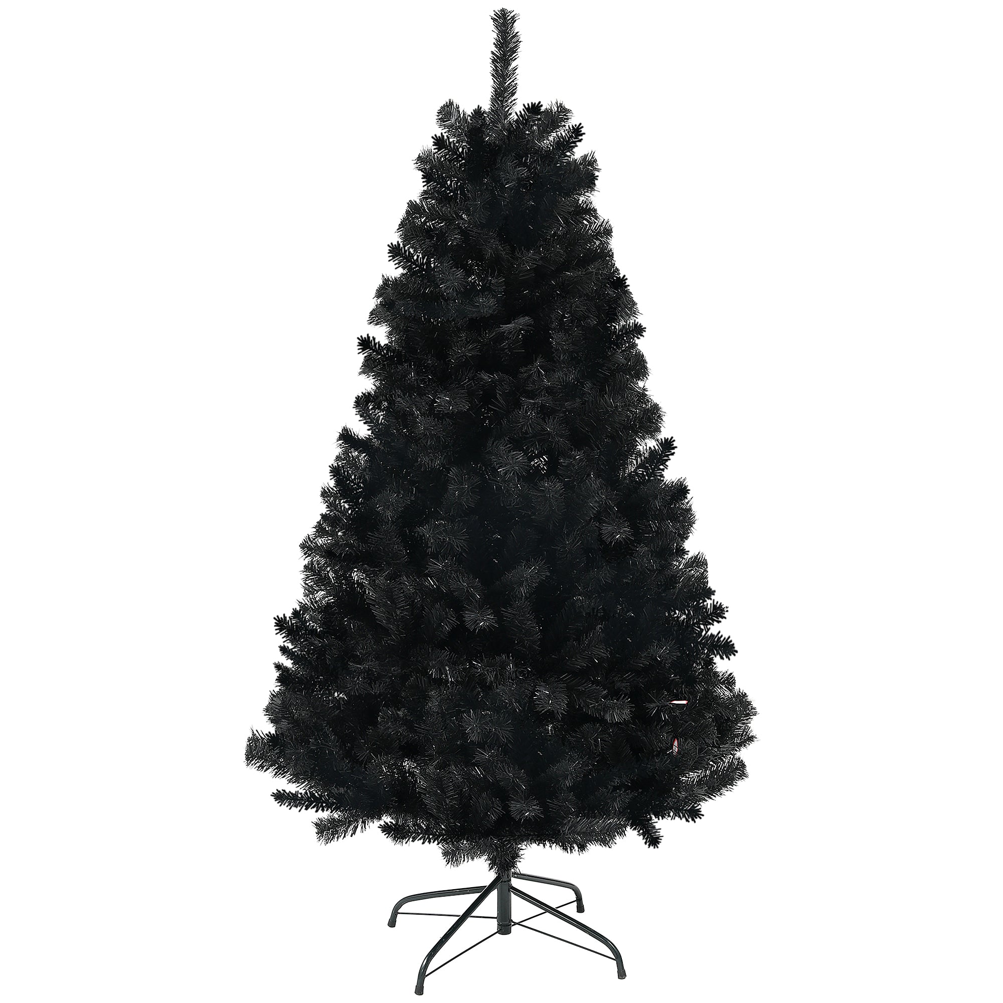 HOMCOM 6ft Black Artificial Christmas Tree: Auto-Open, 1000 Branch Tips, Steel Base, Flame-Retardant for Home &amp; Office Holiday Decor