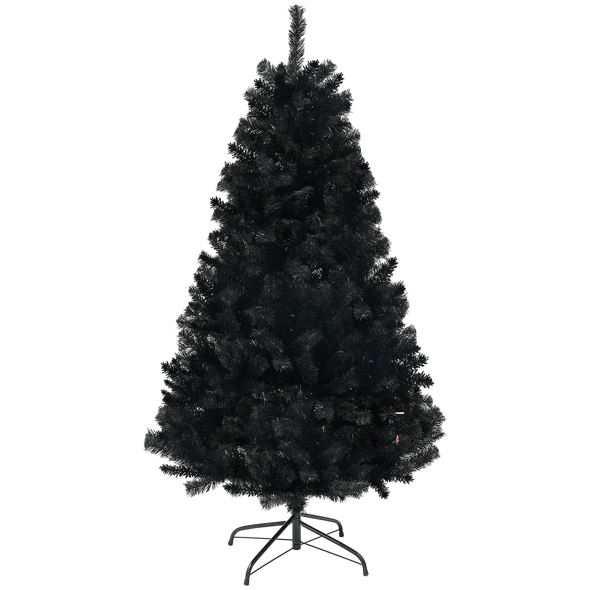HOMCOM 6ft Black Artificial Christmas Tree: Auto-Open, 1000 Branch Tips, Steel Base, Flame-Retardant for Home &amp; Office Holiday Decor
