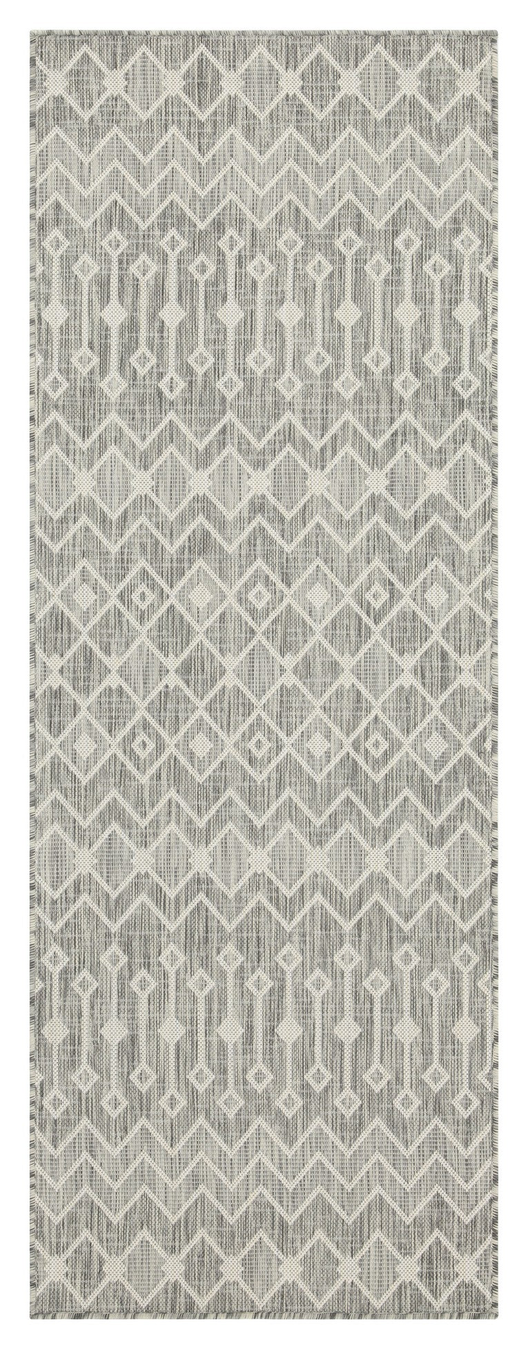 Sunshine GC_HAR2021 Silver 5'3" x 7'3" Indoor/Outdoor Area Rug - Durable Polypropylene, Stain-Resistant, Easy Clean, Flatweave for Patio, Deck, Living Room, Entryways, Made in Turkey