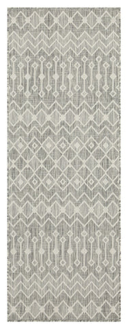 Sunshine GC_HAR2021 Silver 5'3" x 7'3" Indoor/Outdoor Area Rug - Durable Polypropylene, Stain-Resistant, Easy Clean, Flatweave for Patio, Deck, Living Room, Entryways, Made in Turkey