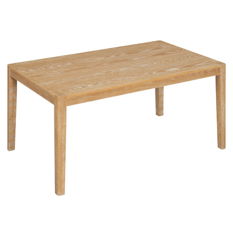 TREXM 7-Piece Retro Rectangular Wood Dining Table Set for 6 - Natural Oak Veneer & MDF with Upholstered Foam Chairs - Spacious Kitchen & Dining Room Furniture - Durable Solid Wood Legs