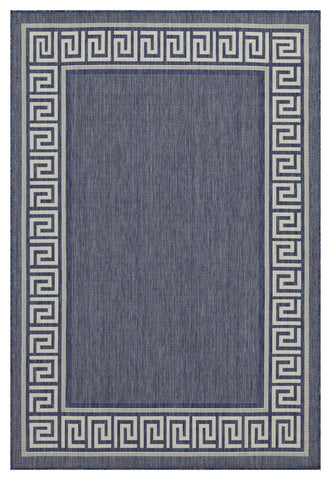Sunshine GC_HAR2001 Blue 7'10"x10'3" Indoor/Outdoor Area Rug - Durable Polypropylene, Stain-Resistant, Flatweave for Patios, Decks, Living Rooms, Entryways