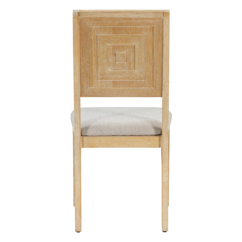 TREXM 6-Piece Retro Dining Table Set for 6, 60" Oak Veneer Wood Kitchen Table & 4 Chairs with Upholstered Bench, Natural Finish, Dining Room & Kitchen Use, Durable Rubberwood Legs