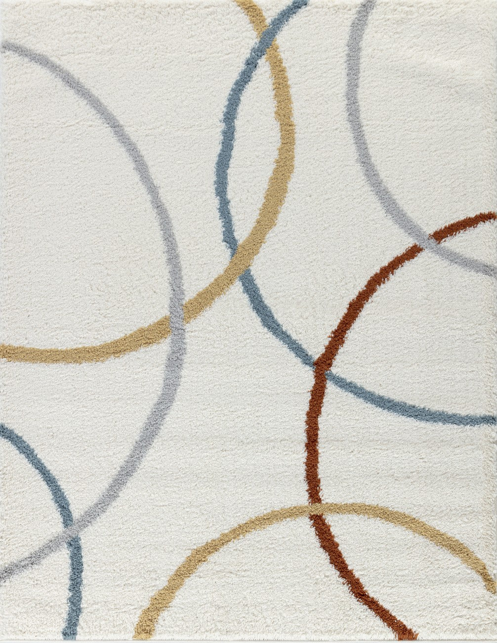 Loft Shag Ivory 5'3" x 7' Area Rug - Luxuriously Soft 100% Polyester Shaggy Carpet | Stain Resistant, Durable for Living Room, Bedroom, High Traffic Areas | Made in Turkey