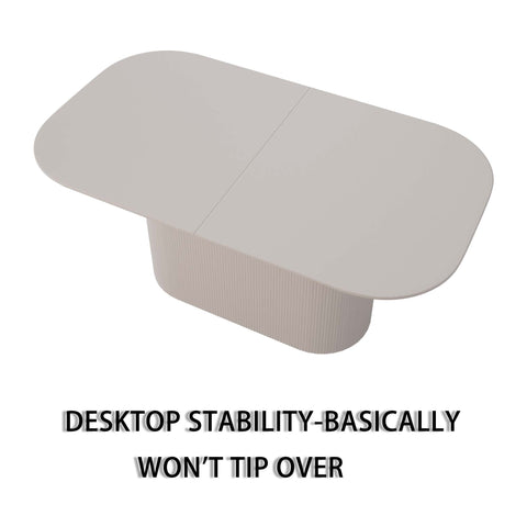 63" Creamy White MDF Dining Table Set for 6-8, Modern Mid-Century Style PU Leather Armless Chairs with Silver Metal Legs, Perfect for Home Kitchen & Dining Room