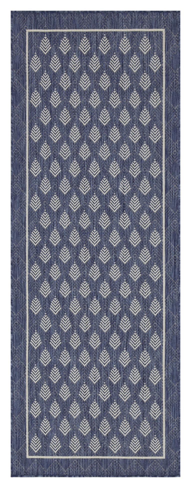 Sunshine GC_HAR2007 Blue 7'10" x 10'3" Indoor/Outdoor Area Rug - Durable Polypropylene, Stain &amp; Weather-Resistant, Flatweave for Patios, Decks, Living Rooms, Entryways, Easy Clean Turkey Made