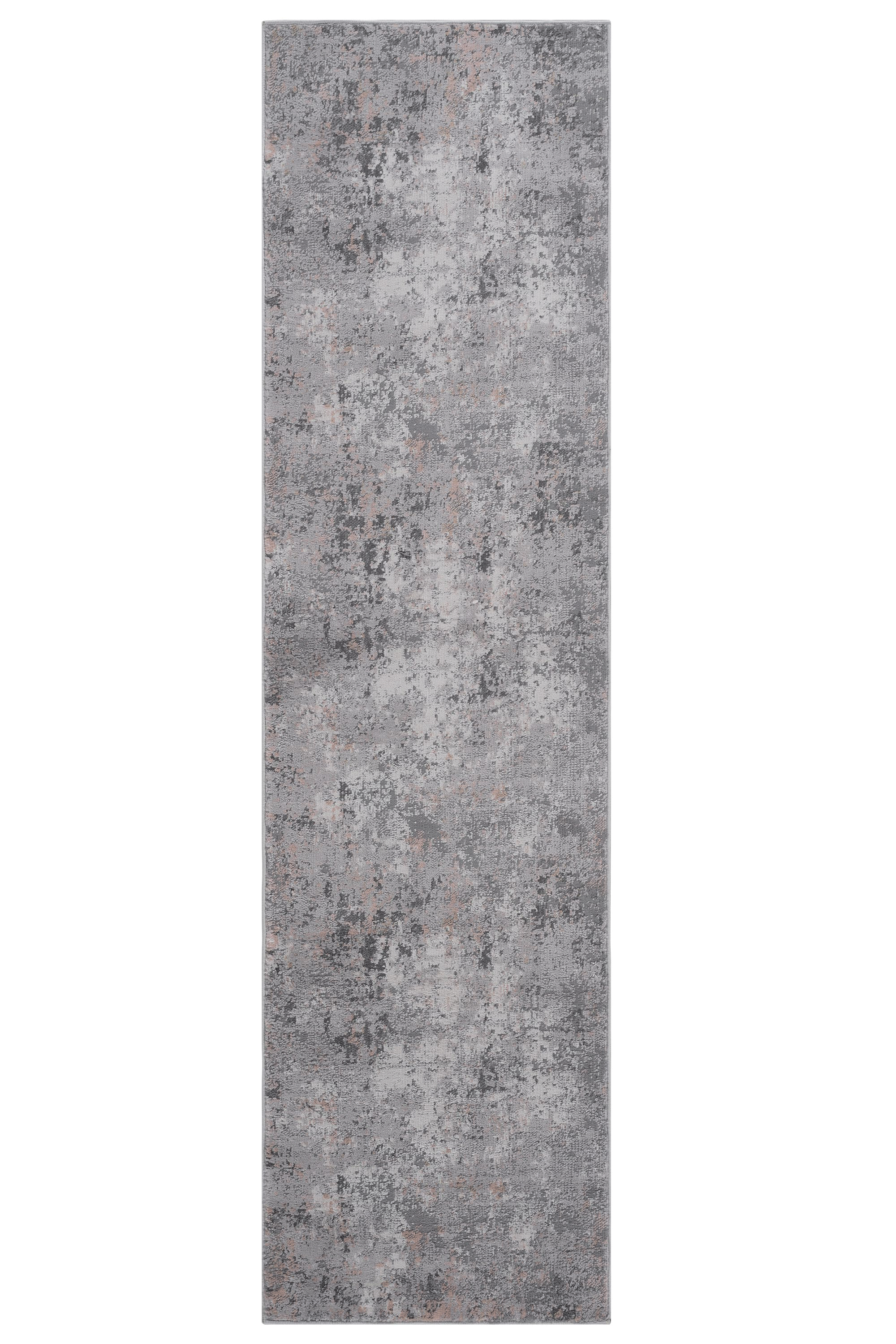 MARFI Collection 2'x8' Runner Rug - Grey Multi Abstract Polyester, Stain-Resistant, Non-Shedding, Kid & Pet-Friendly for Hallway, Entryway, Living Room, Durable Medium Pile