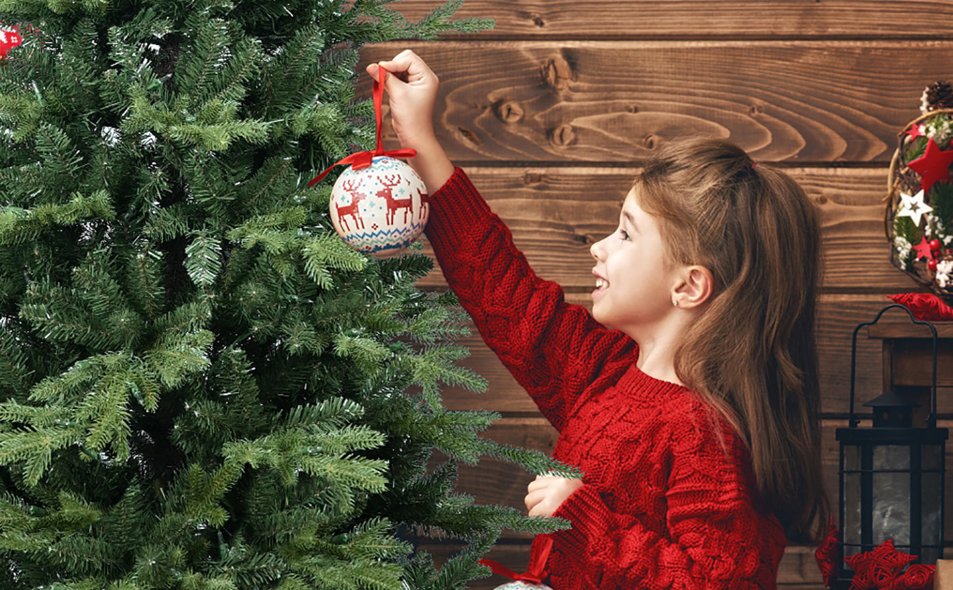 6.5FT Green PVC+PE Hinged Christmas Tree - 2142 Lush Tips, Full &amp; Realistic Mixed Needle Design, Sturdy Metal Stand for Festive Home Decor