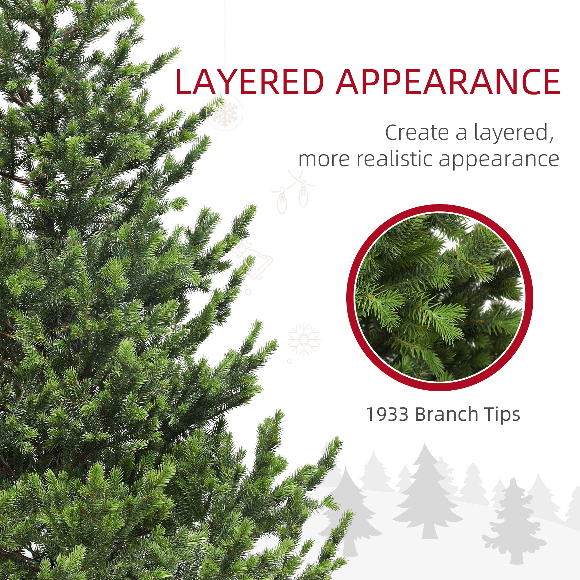 HOMCOM 6ft Sparse Cedar Artificial Christmas Tree - Realistic PE Needles, Hinged Design, Flame Retardant Green Xmas Tree for Home & Office Holiday Decor, 76.8"H