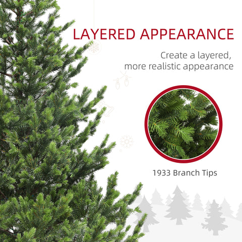 HOMCOM 6ft Sparse Cedar Artificial Christmas Tree - Realistic PE Needles, Hinged Design, Flame Retardant Green Xmas Tree for Home & Office Holiday Decor, 76.8"H