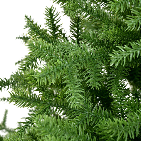 Premium 7FT Realistic Spruce Christmas Tree | Full PE Needles, Hinged Branches for Easy Setup | Lush Green, Unlit, Reusable | Indoor Holiday Decor, Sturdy Metal Stand Included