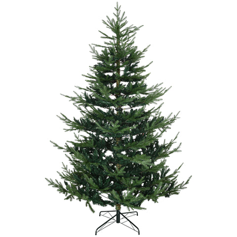 HOMCOM 7.5ft Green Pine Artificial Christmas Tree: Auto-Open Hinged Xmas Tree with 1218 Realistic Branches & Steel Base - Easy Setup & Storage for Cozy Holiday Home Decor
