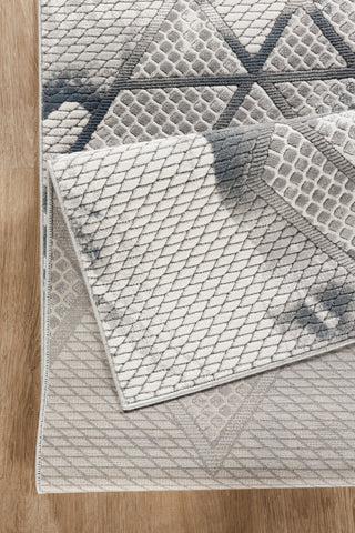 Geometrix GC_DIM1006 7'10"x10'6" Gray Geometric Area Rug - Modern Polyester Pile, Low Pile, Durable, Stain Resistant, Made in Turkey for Living Room, Bedroom, Office