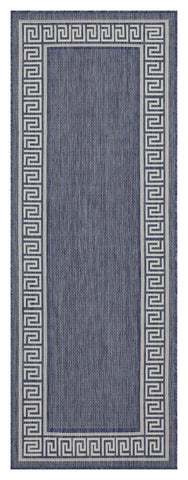 Sunshine GC_HAR2001 Blue 7'10"x10'3" Indoor/Outdoor Area Rug - Durable Polypropylene, Stain-Resistant, Flatweave for Patios, Decks, Living Rooms, Entryways