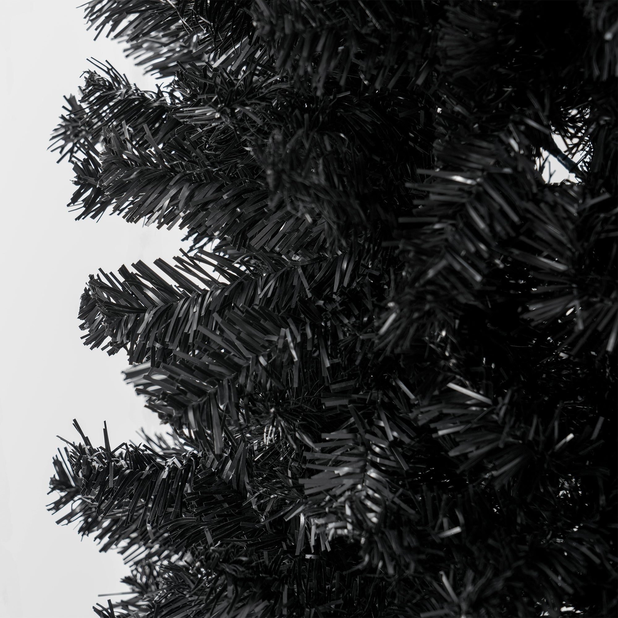 HOMCOM 8ft Black Pencil Christmas Tree - Unlit Slim Douglas Fir Artificial Xmas Tree, Realistic Branches, 1168 Tips, Flame Retardant, Easy Assembly for Home &amp; Office Decor